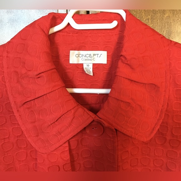 Concepts RED button up pea coat. - Picture 2 of 5